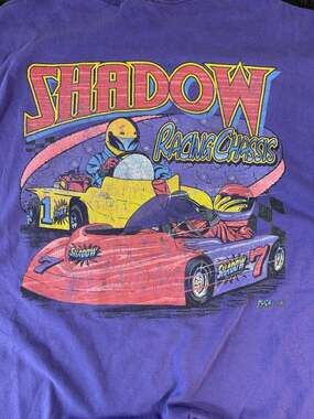 Vintage Shadow Racing Chassis Graphic T-Shirt Purple Hanes Beefy-T XXL